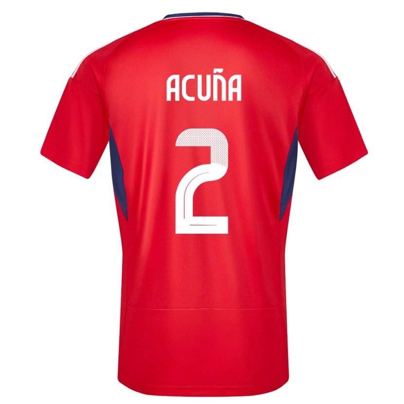 DanxenキッズコスタリカSebastián Acuña#2赤ホームシャツ24-26ジャージーユニフォーム