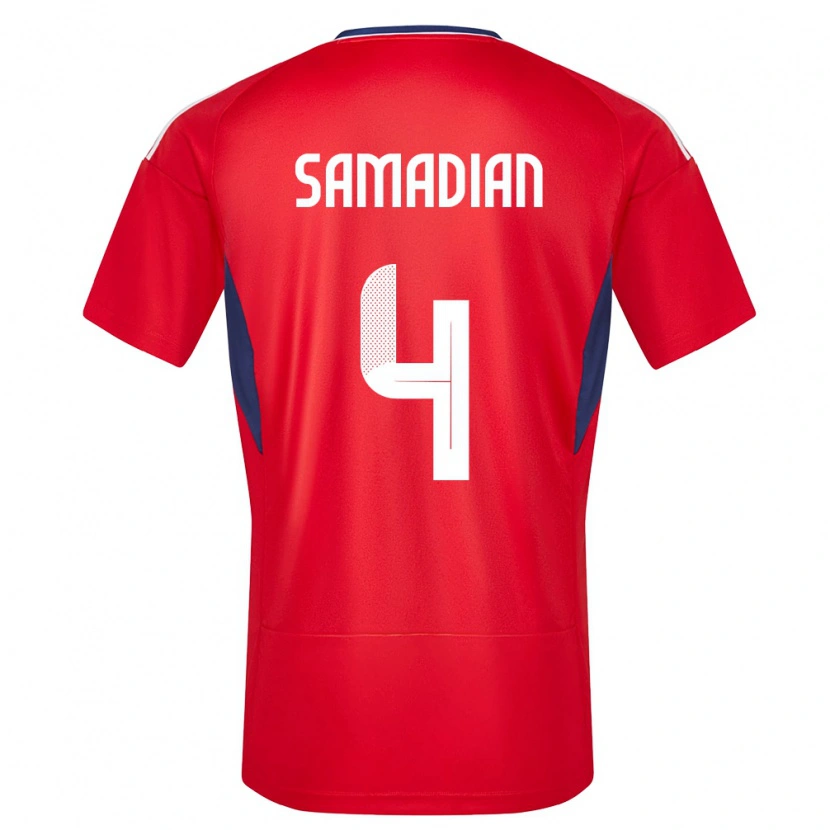 DanxenキッズコスタリカFarbod Samadian#4赤ホームシャツ24-26ジャージーユニフォーム