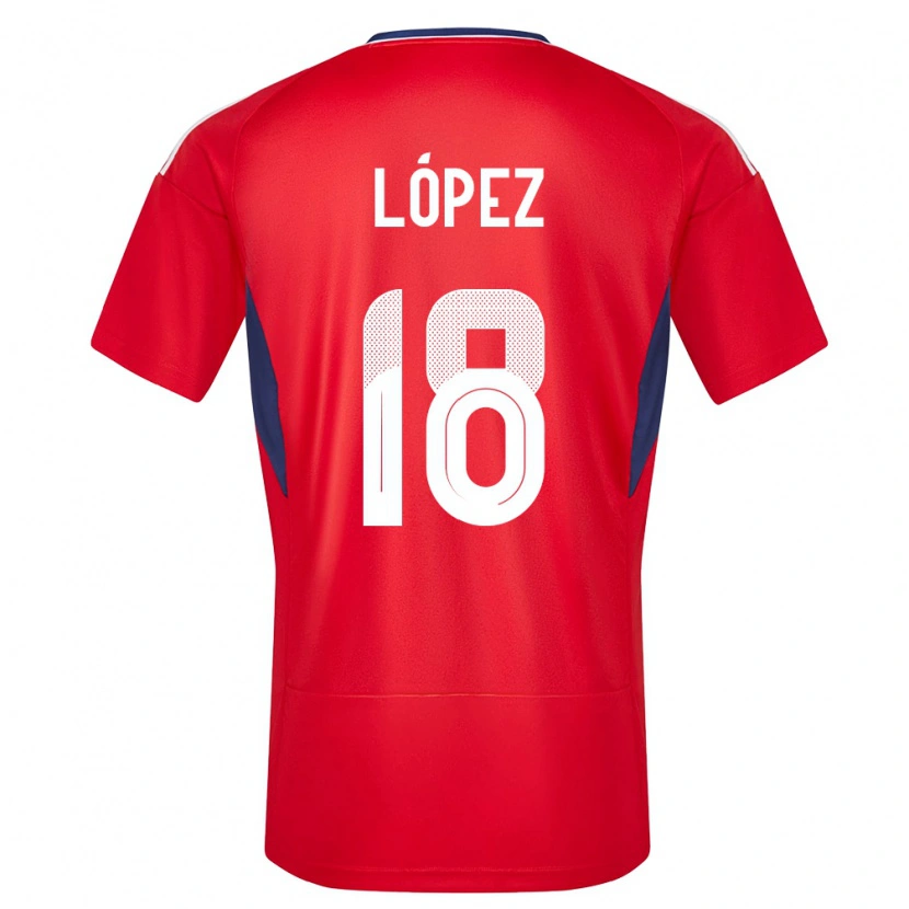 DanxenキッズコスタリカJafeth López#18赤ホームシャツ24-26ジャージーユニフォーム