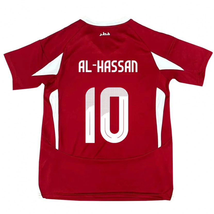 DanxenキッズカタールIbrahim Al-Hassan#10赤ホームシャツ24-26ジャージーユニフォーム