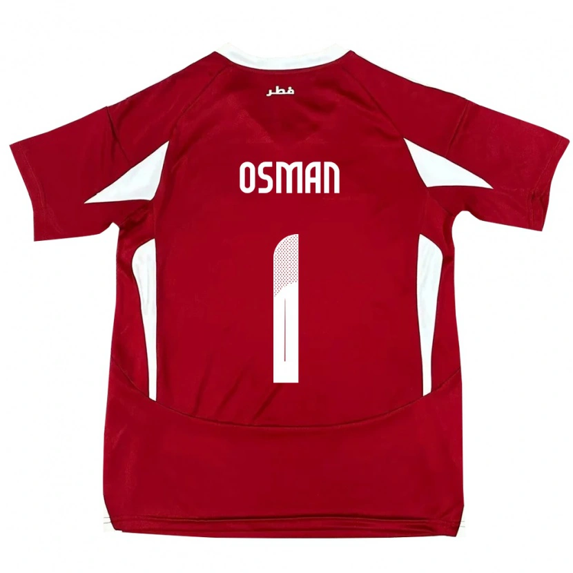 DanxenキッズカタールAbubaker Osman#1赤ホームシャツ24-26ジャージーユニフォーム