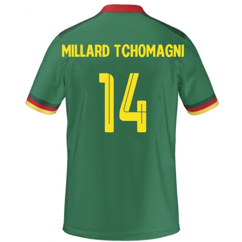 DanxenキッズカメルーンSamuel Millard Tchomagni#14緑ホームシャツ24-26ジャージーユニフォーム