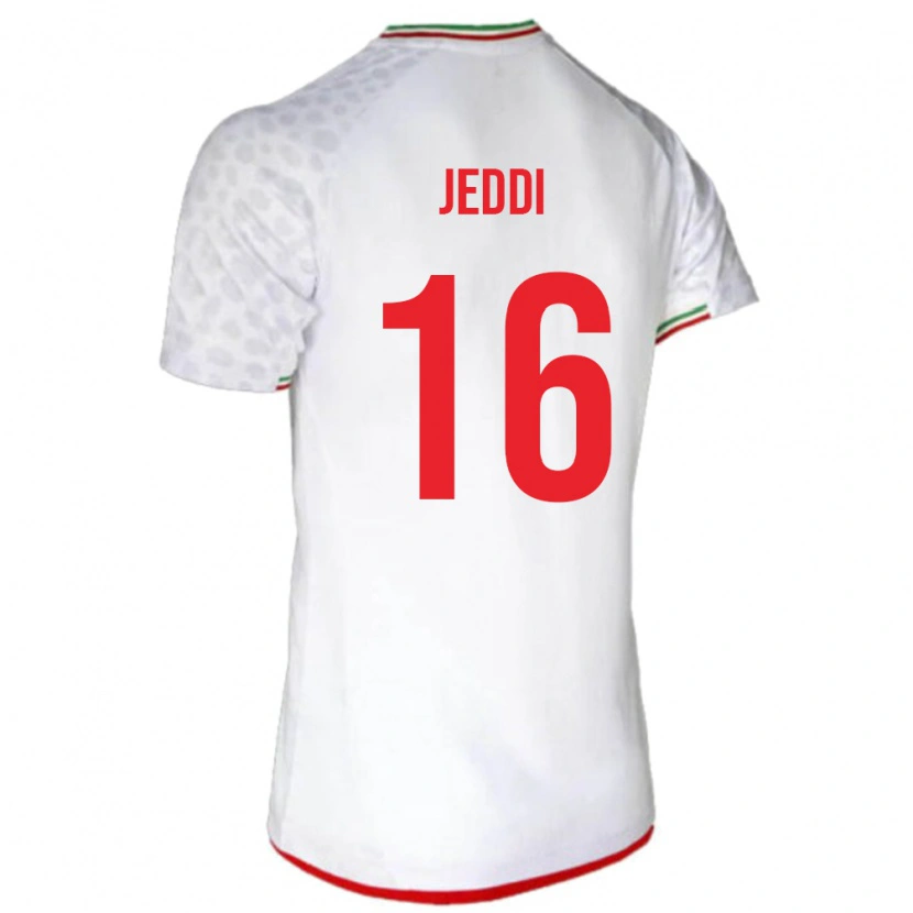DanxenキッズイランAmirreza Jeddi#16白ホームシャツ24-26ジャージーユニフォーム
