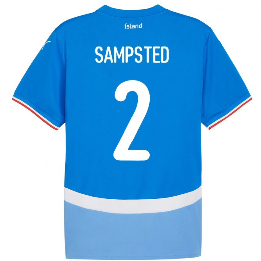 Danxenキッズアイスランドアルフォンス・サンプステッド#2青ホームシャツ24-26ジャージーユニフォーム