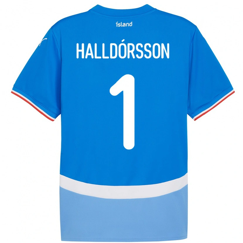 DanxenキッズアイスランドElmar Ágúst Halldórsson#1青ホームシャツ24-26ジャージーユニフォーム