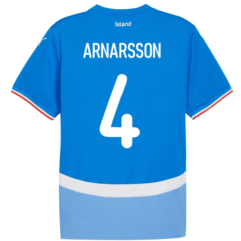 DanxenキッズアイスランドÁsbjörn Líndal Arnarsson#4青ホームシャツ24-26ジャージーユニフォーム