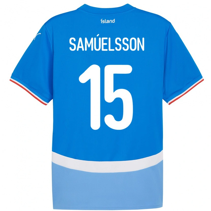 DanxenキッズアイスランドBirkir Hrafn Samúelsson#15青ホームシャツ24-26ジャージーユニフォーム
