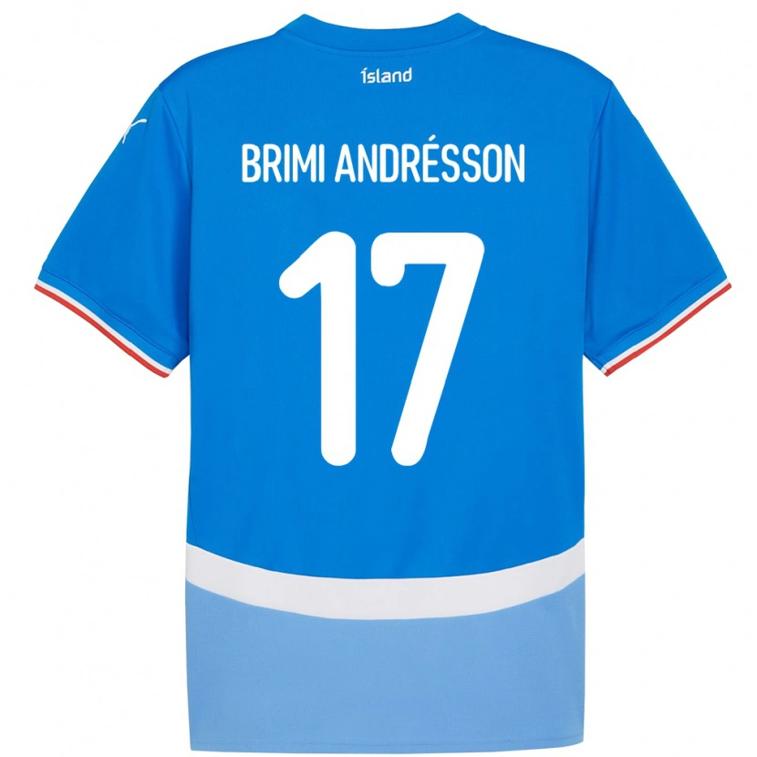 DanxenキッズアイスランドBjörgvin Brimi Andrésson#17青ホームシャツ24-26ジャージーユニフォーム