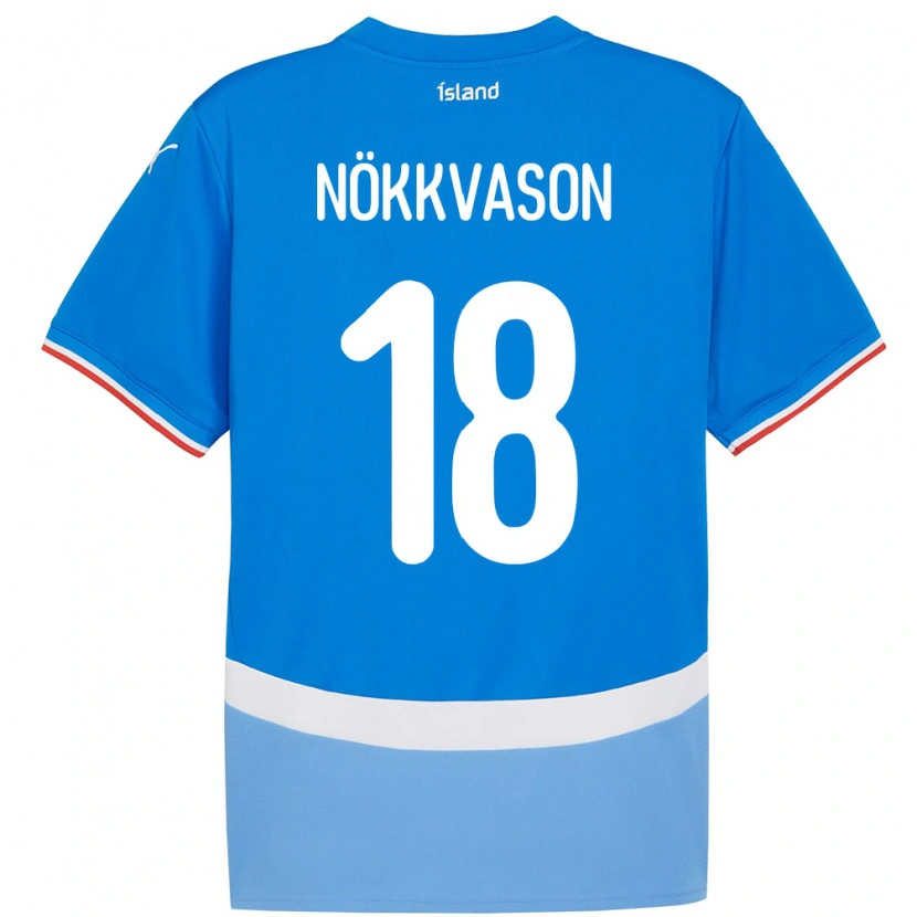 DanxenキッズアイスランドGudmundur Baldvin Nökkvason#18青ホームシャツ24-26ジャージーユニフォーム