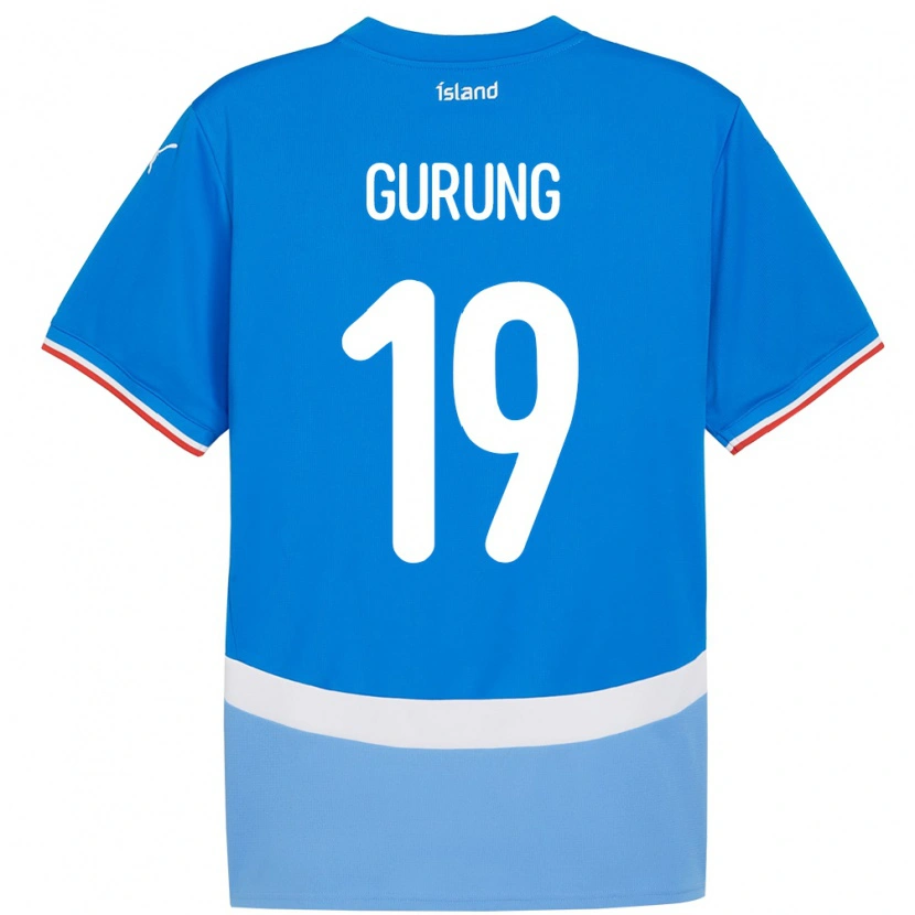 DanxenキッズアイスランドKaran Gurung#19青ホームシャツ24-26ジャージーユニフォーム