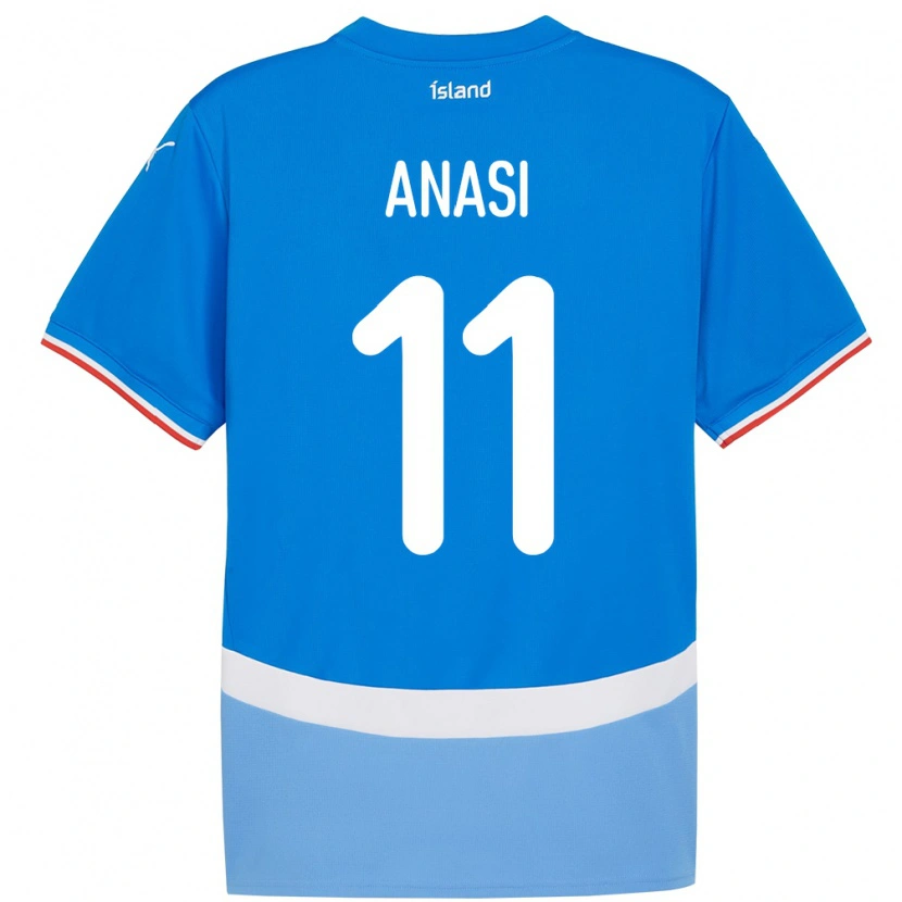 Danxenキッズアイスランドナターシャ・アナシ#11青ホームシャツ24-26ジャージーユニフォーム