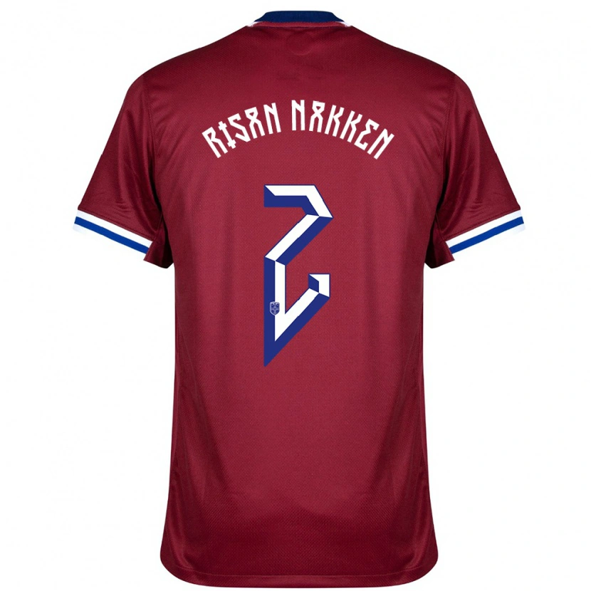 DanxenキッズノルウェーDaniel Risan Nakken#2赤青白ホームシャツ24-26ジャージーユニフォーム
