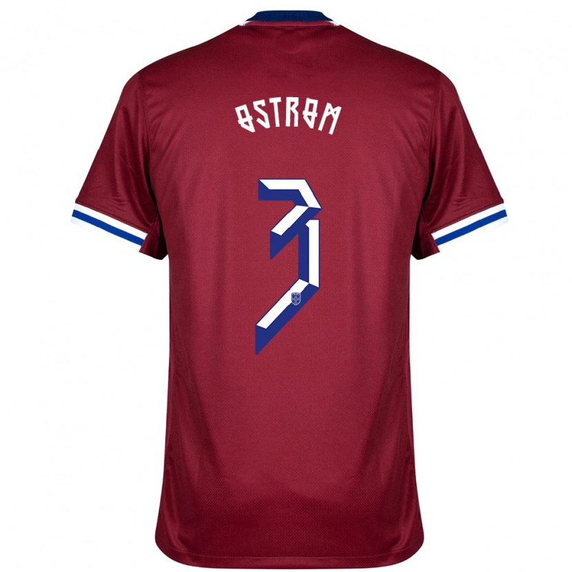 DanxenキッズノルウェーRobin Østrøm#3赤青白ホームシャツ24-26ジャージーユニフォーム