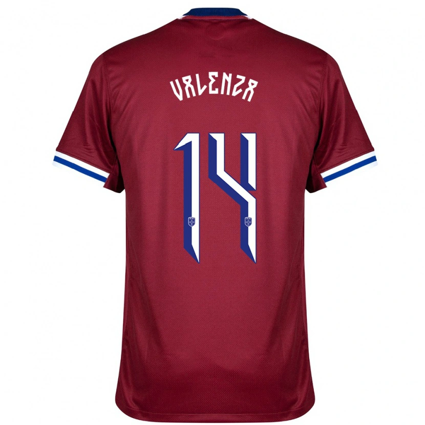 DanxenキッズノルウェーWilliam Kaldråstøyl Valenza#14赤青白ホームシャツ24-26ジャージーユニフォーム