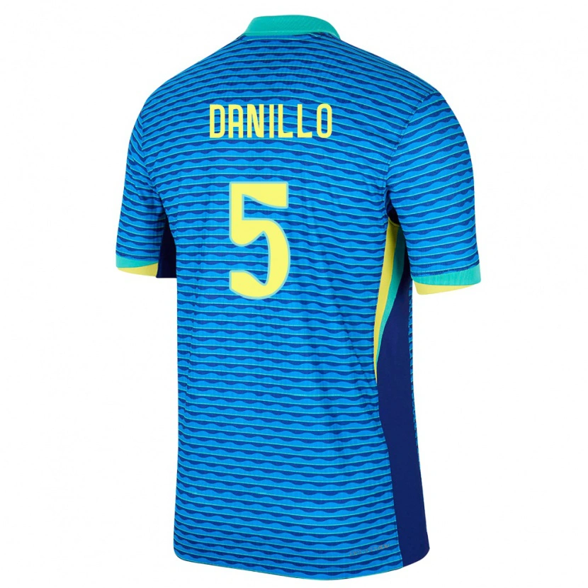 Danxenキッズブラジルダニーロ・ルイス・ダ・シウバ#5青アウェイシャツ24-26ジャージーユニフォーム