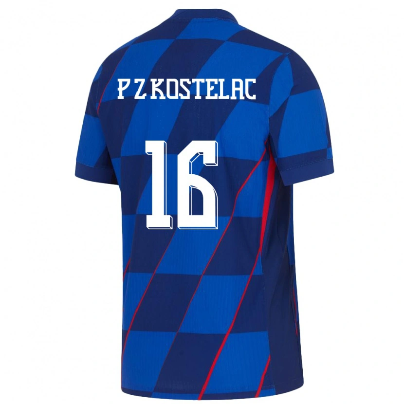 DanxenキッズクロアチアPetar Zvonimir Kostelac#16青アウェイシャツ24-26ジャージーユニフォーム