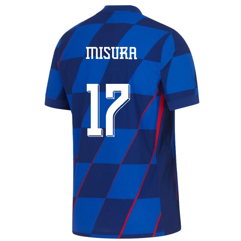 DanxenキッズクロアチアBruno Misura#17青アウェイシャツ24-26ジャージーユニフォーム