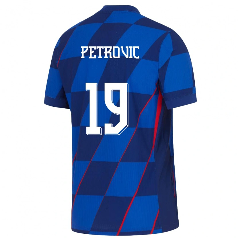 DanxenキッズクロアチアLuka Petrovic#19青アウェイシャツ24-26ジャージーユニフォーム