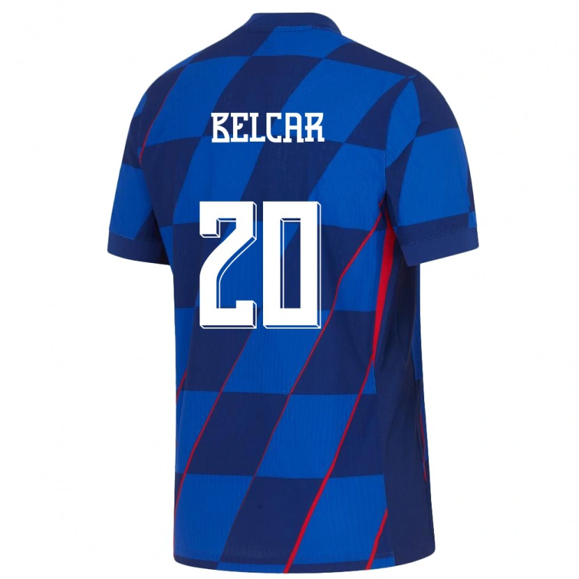 DanxenキッズクロアチアLeon Belcar#20青アウェイシャツ24-26ジャージーユニフォーム