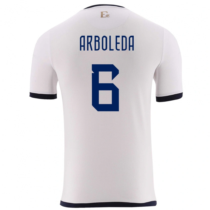 DanxenキッズエクアドルEdu Arboleda#6白アウェイシャツ24-26ジャージーユニフォーム