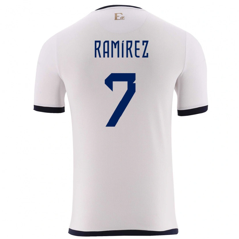 DanxenキッズエクアドルJalmar Ramírez#7白アウェイシャツ24-26ジャージーユニフォーム