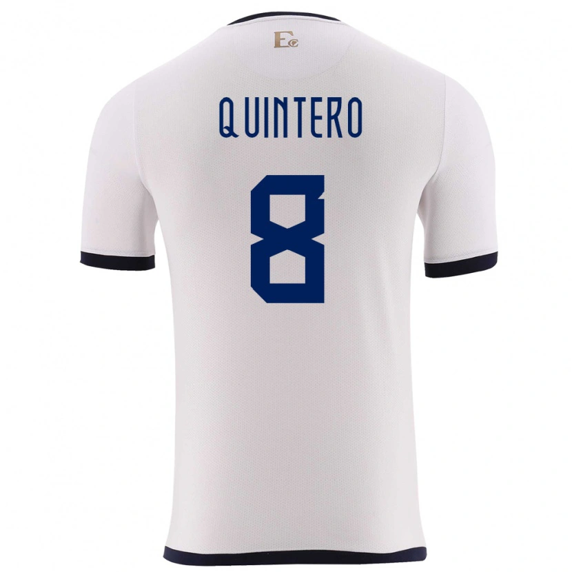 DanxenキッズエクアドルHólger Quintero#8白アウェイシャツ24-26ジャージーユニフォーム