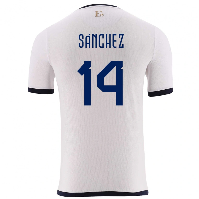 DanxenキッズエクアドルIsaac Sánchez#14白アウェイシャツ24-26ジャージーユニフォーム