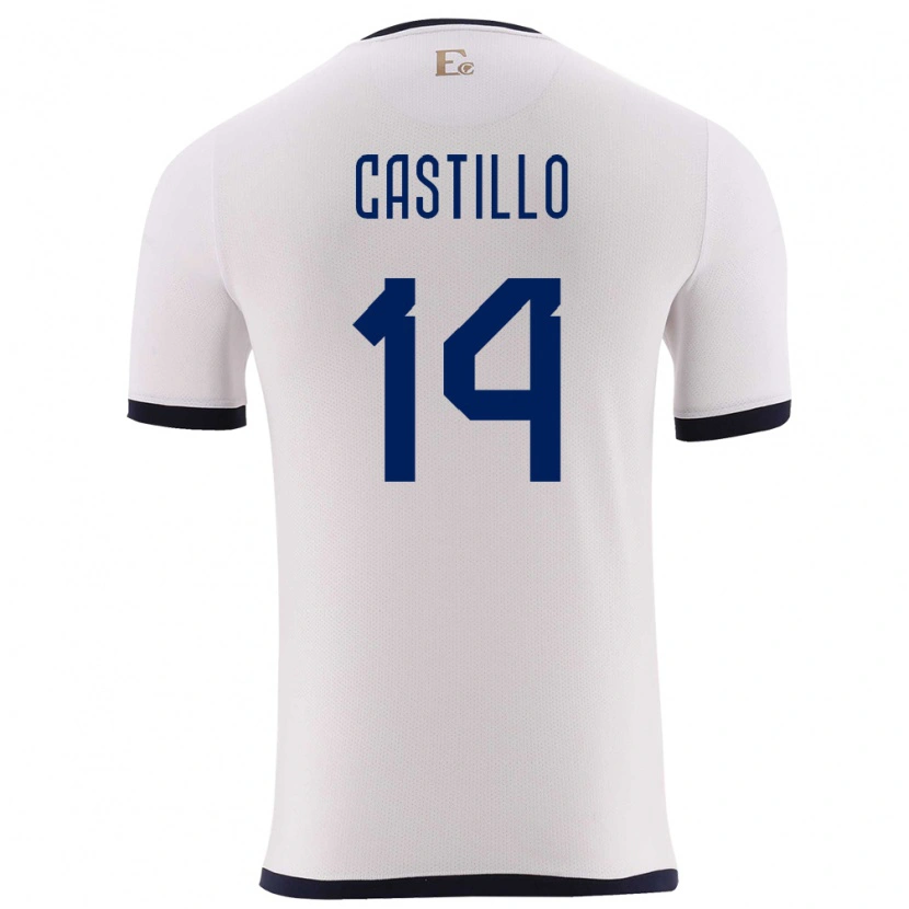 DanxenキッズエクアドルDarío Castillo#14白アウェイシャツ24-26ジャージーユニフォーム