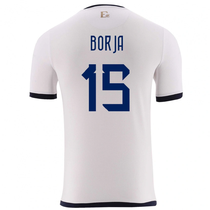 DanxenキッズエクアドルRonny Borja#15白アウェイシャツ24-26ジャージーユニフォーム