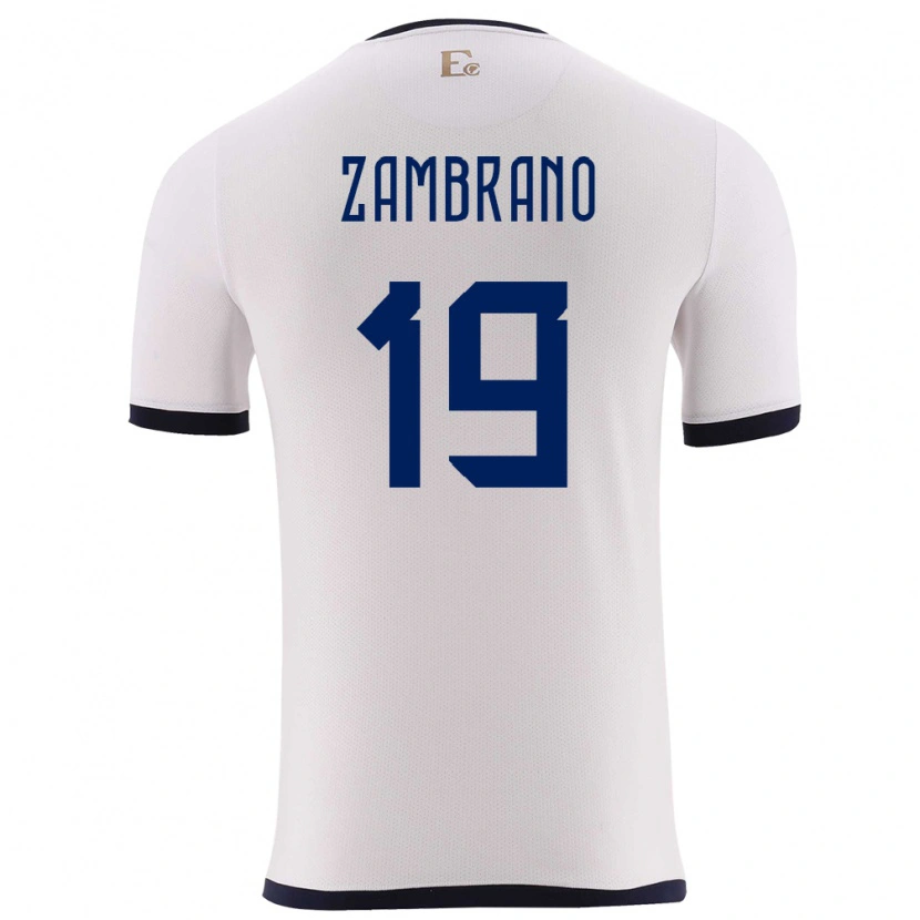 DanxenキッズエクアドルCristhoper Zambrano#19白アウェイシャツ24-26ジャージーユニフォーム