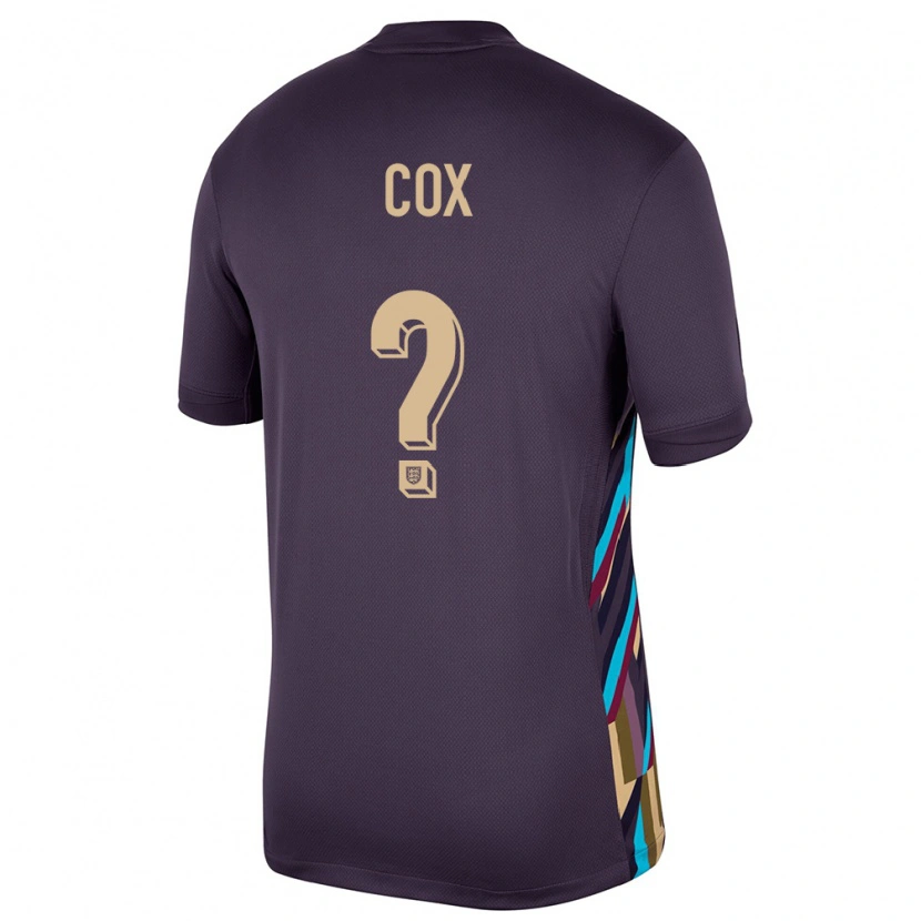 DanxenキッズイングランドMatthew Cox#0ダークレーズンアウェイシャツ24-26ジャージーユニフォーム