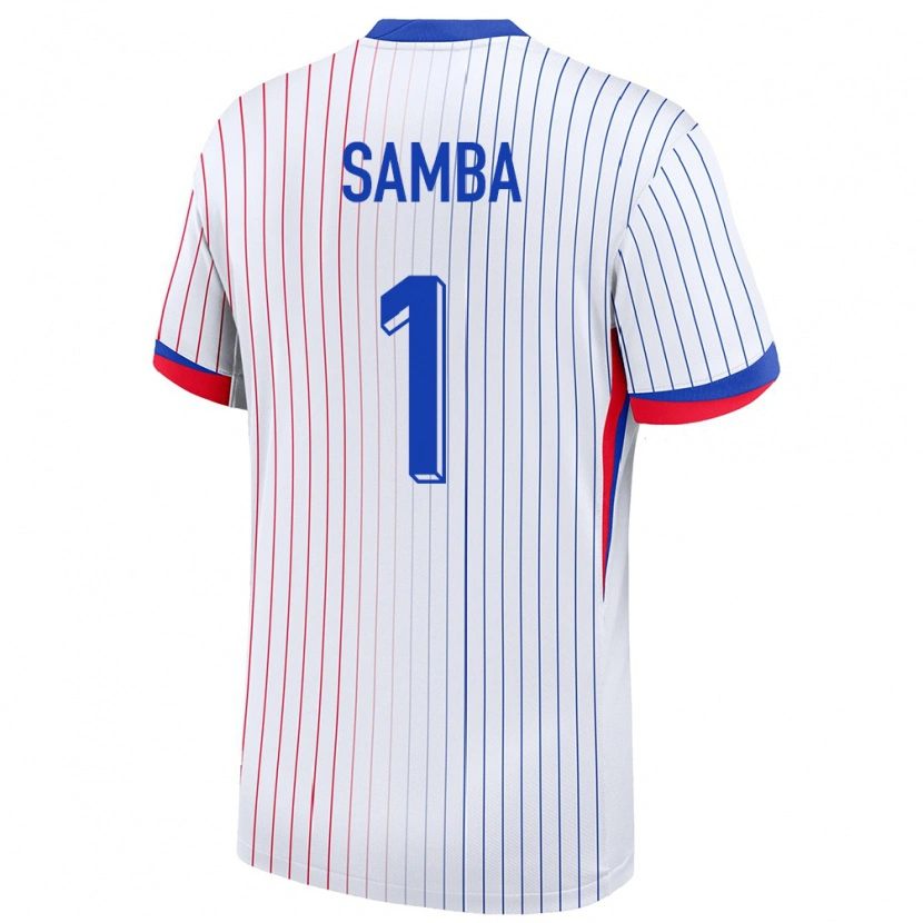 Danxenキッズフランスブライス・サンバ#1白アウェイシャツ24-26ジャージーユニフォーム