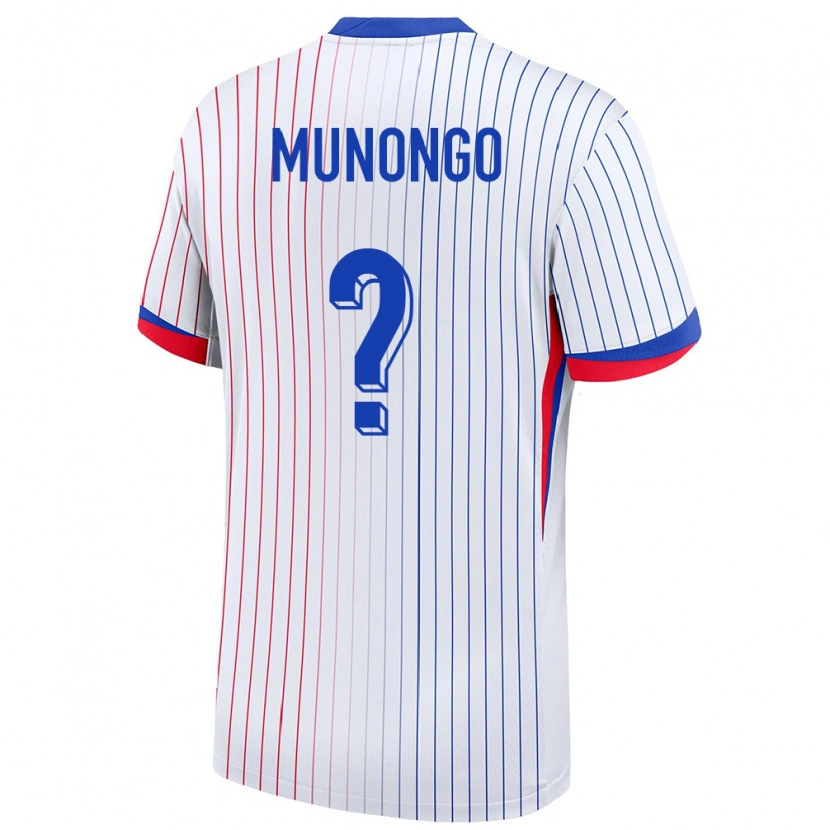DanxenキッズフランスBelieve Munongo#0白アウェイシャツ24-26ジャージーユニフォーム