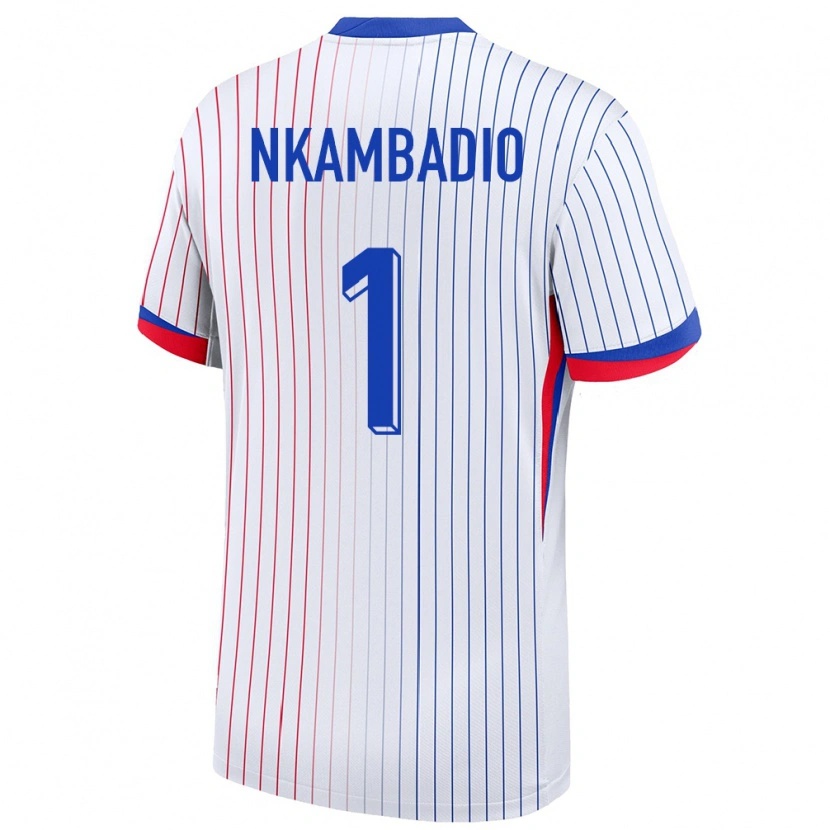 Danxenキッズフランスオベド・ヌカンバディオ#1白アウェイシャツ24-26ジャージーユニフォーム