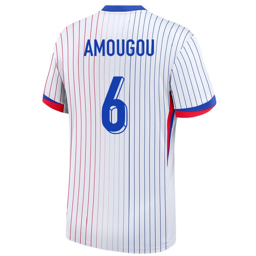 DanxenキッズフランスMathis Amougou#6白アウェイシャツ24-26ジャージーユニフォーム