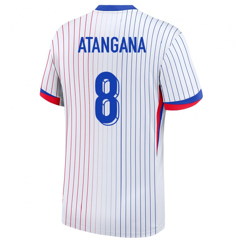 Danxenキッズフランスヴァランタン・アタンガナ#8白アウェイシャツ24-26ジャージーユニフォーム