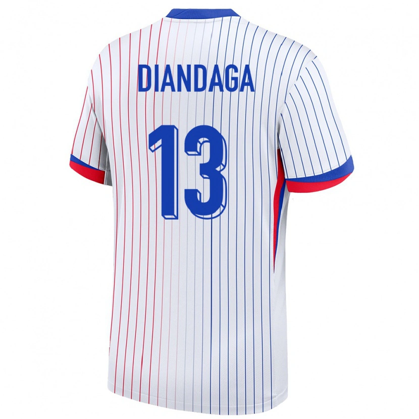 DanxenキッズフランスHermann Diandaga#13白アウェイシャツ24-26ジャージーユニフォーム