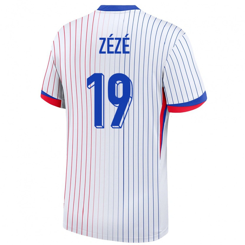 Danxenキッズフランスネイサン・ゼゼ#19白アウェイシャツ24-26ジャージーユニフォーム