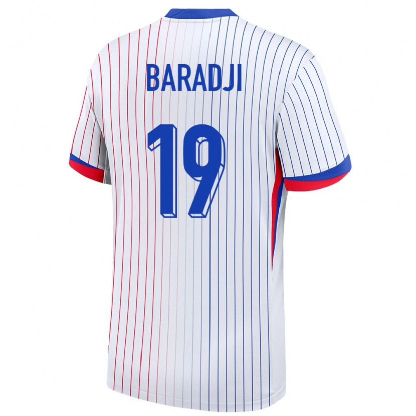 DanxenキッズフランスAdama Baradji#19白アウェイシャツ24-26ジャージーユニフォーム