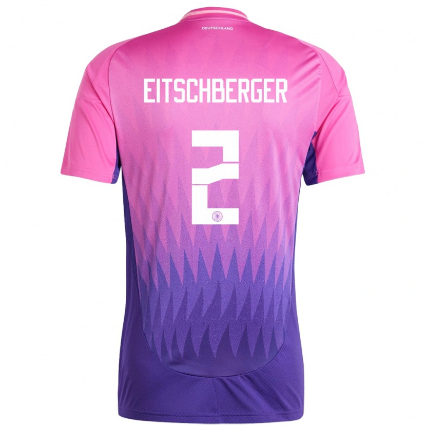 DanxenキッズドイツJulian Eitschberger#2ピンクパープルアウェイシャツ24-26ジャージーユニフォーム