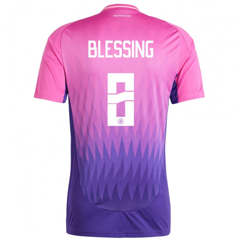 DanxenキッズドイツÈlisée Blessing#8ピンクパープルアウェイシャツ24-26ジャージーユニフォーム
