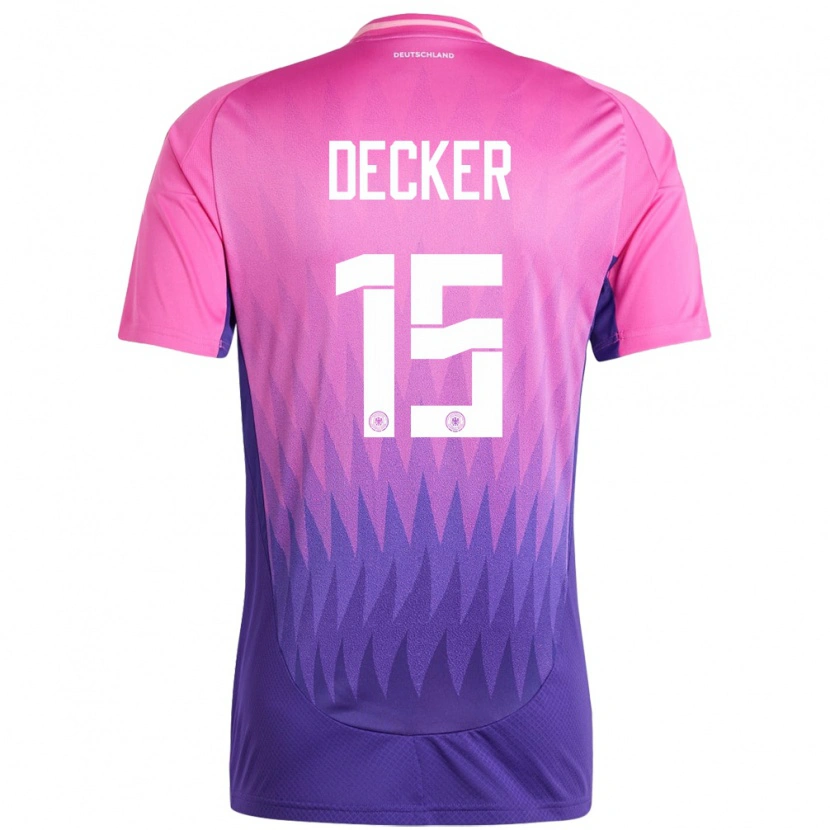 Danxenキッズドイツイライアス・デッカー#15ピンクパープルアウェイシャツ24-26ジャージーユニフォーム