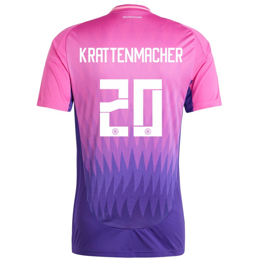 DanxenキッズドイツMaurice Krattenmacher#20ピンクパープルアウェイシャツ24-26ジャージーユニフォーム