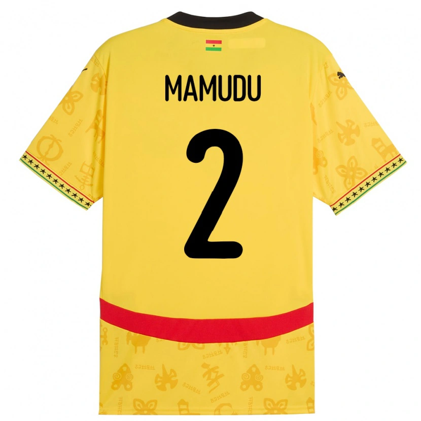 DanxenキッズガーナKamaradini Mamudu#2イエローアウェイシャツ24-26ジャージーユニフォーム