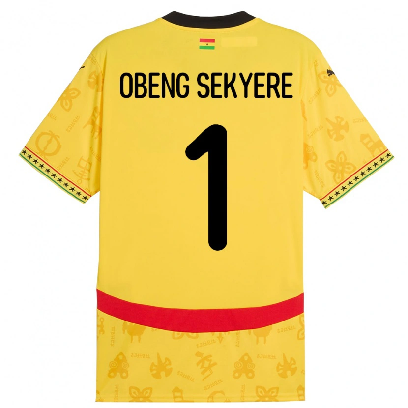 DanxenキッズガーナGregory Obeng Sekyere#1イエローアウェイシャツ24-26ジャージーユニフォーム