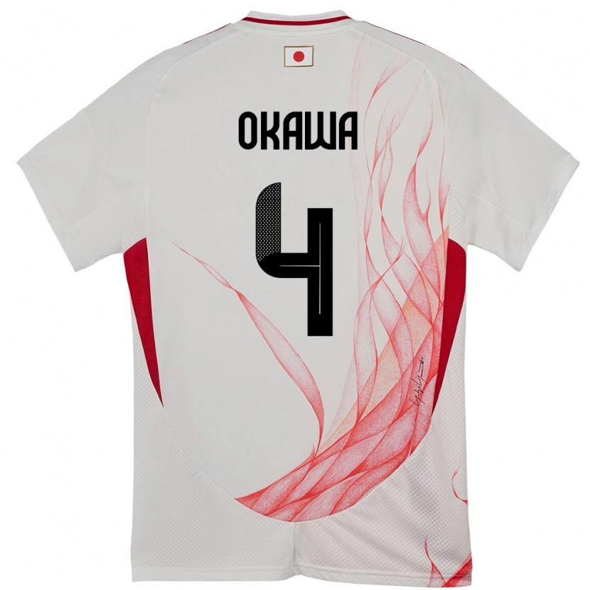 Danxenキッズ日本大川佑梧#4ホワイトアウェイシャツ24-26ジャージーユニフォーム
