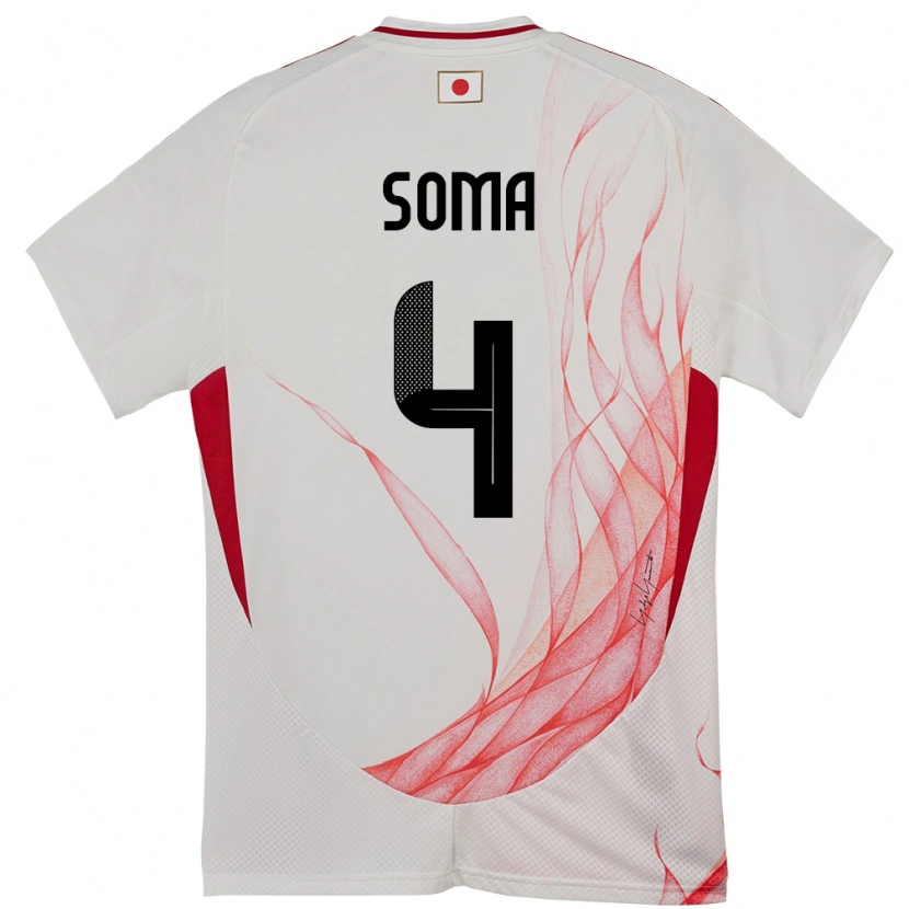 Danxenキッズ日本Rikuto Soma#4ホワイトアウェイシャツ24-26ジャージーユニフォーム