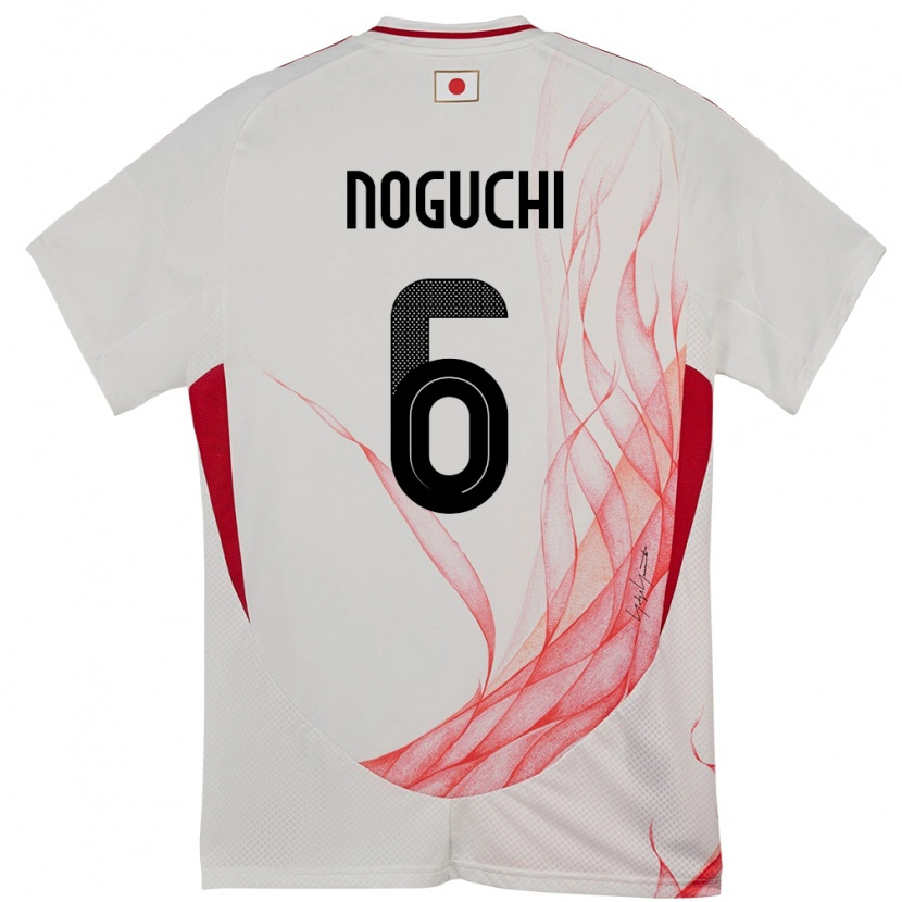 Danxenキッズ日本Rento Noguchi#6ホワイトアウェイシャツ24-26ジャージーユニフォーム
