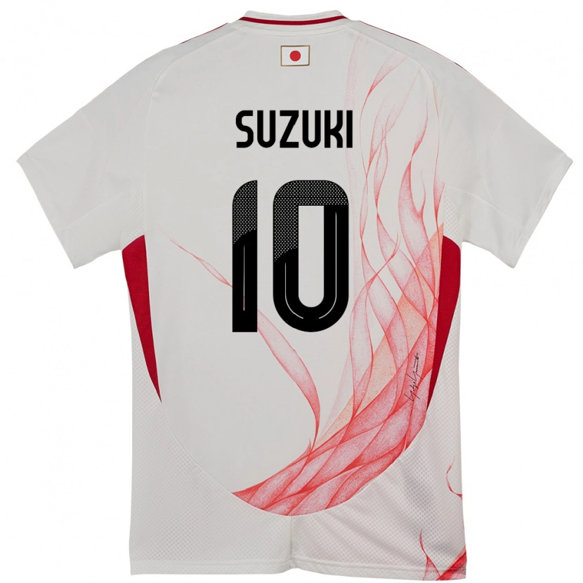 Danxenキッズ日本鈴木唯人#10ホワイトアウェイシャツ24-26ジャージーユニフォーム