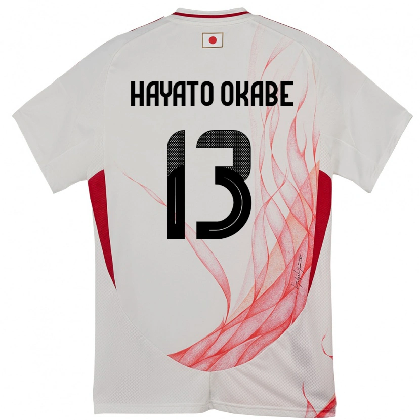 Danxenキッズ日本Tariqkani Hayato Okabe#13ホワイトアウェイシャツ24-26ジャージーユニフォーム